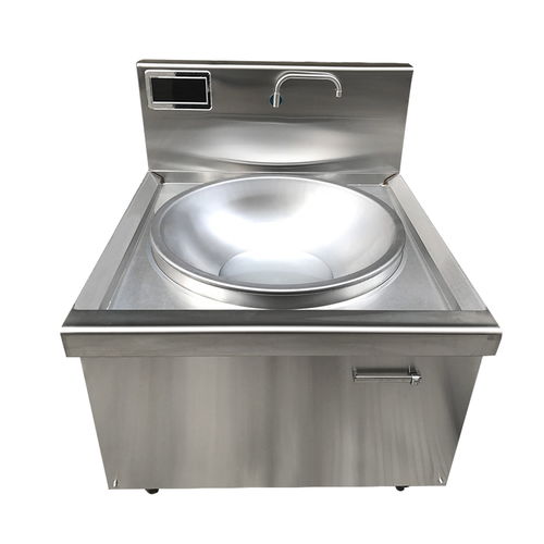 【湖南1米單頭電磁大炒鍋500人吃飯電炒鍋價格灶源牌商用電磁爐】-